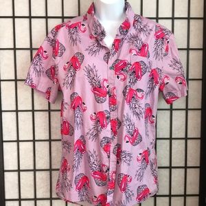 Men’s flamingos & pineapples men’s L shirt
